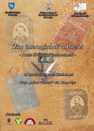 „Punte de versuri între oameni”: Eveniment cultural dedicat Zilei Internaționale a Poeziei, la Târgoviște Pe 21 martie 2025, începând cu ora 12:00, Târgoviște va fi gazda unui eveniment cultural deosebit, intitulat „Punte de versuri între oameni”,