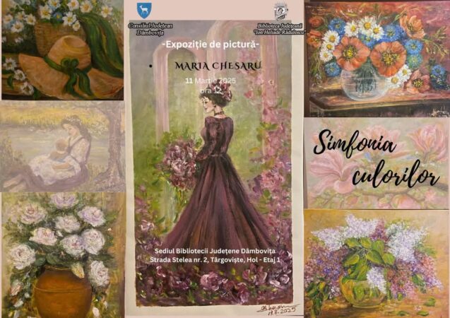 „Simfonia culorilor”, o expoziție vibrantă semnată de Marta Chesaru la Biblioteca Județeană Dâmbovița Marți, 11 martie 2025, la ora 12:00, Biblioteca Județeană ”Ion Heliade Rădulescu” Dâmbovița vă invită să pătrundeți într-un univers plin de culoare