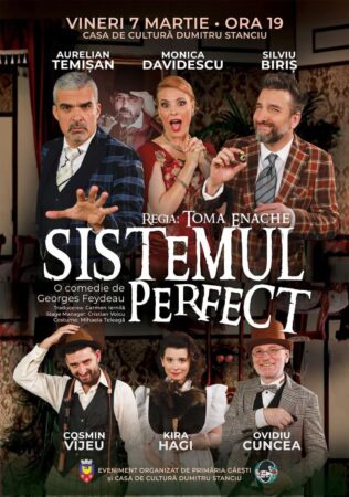 Vineri, 7 martie 2025, Casa de Cultură Găești va fi locul unde iubitorii de teatru vor avea parte de o seară memorabilă, cu o comedie de excepție: „Sistemul Perfect”. Intrarea este liberă, în limita locurilor disponibile, astfel că nu trebuie să ratezi ocazia de a te relaxa și de a te bucura de o piesă de teatru de calitate!