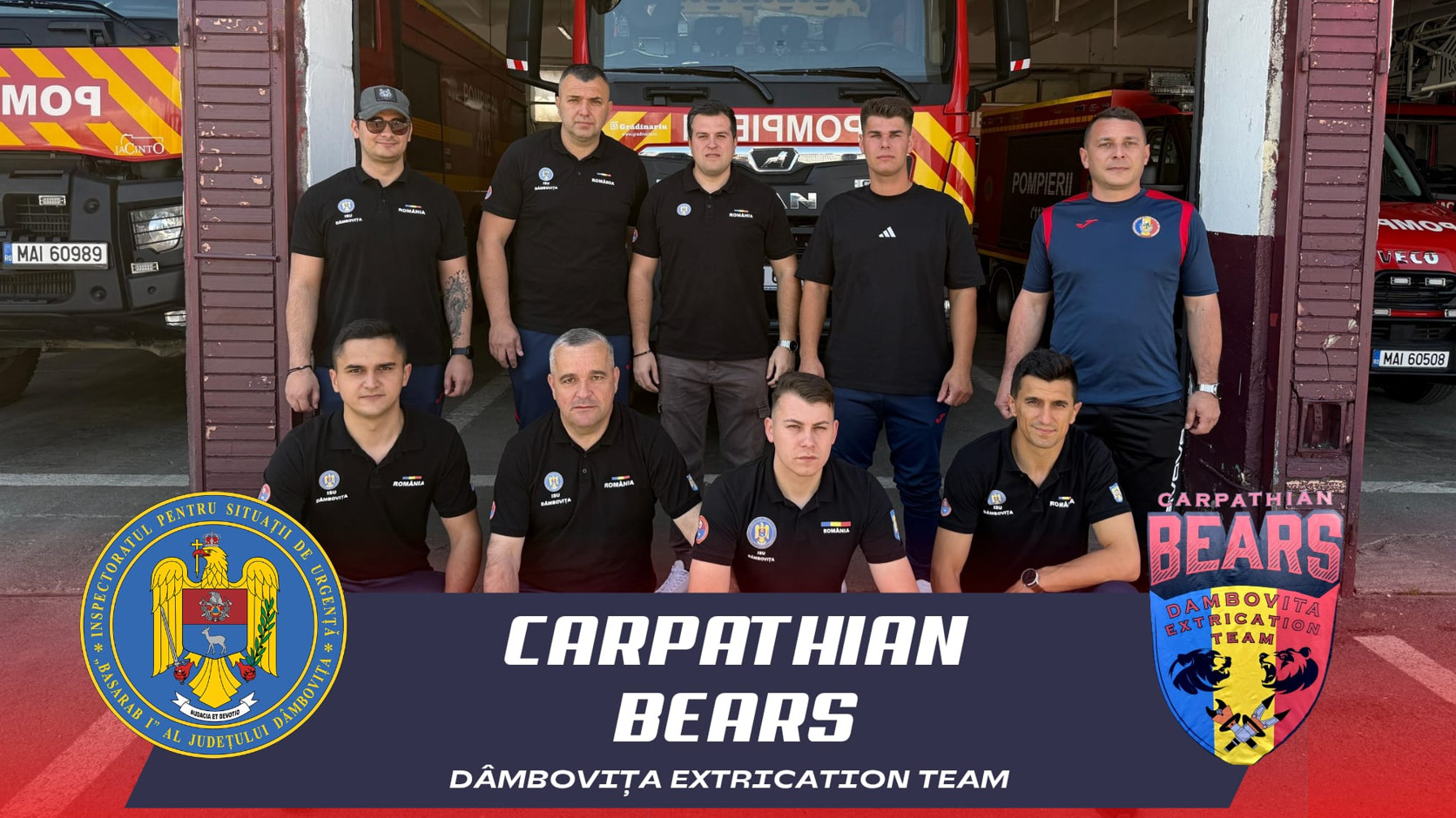 Echipa „Carpathian Bears Dâmbovița Extrication Team”, formată din pompieri ai Inspectoratului pentru Situații de Urgență „Basarab I” al județului Dâmbovița, participă în aceste zile la faza zonală a Competiției Naționale de Descarcerare și Prim Ajutor Calificat, desfășurată la Călărași.