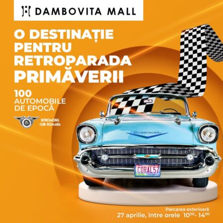 „Retroparada Primăverii” revine la Târgoviște cu 100 de automobile de colecție, 27 aprilie 2025 Pasionații de automobile clasice sunt așteptați 27 aprilie, la o nouă ediție a evenimentului „Retroparada Primăverii”, organizat de Dâmbovița Mall, în parteneriat cu Retromobil Club România.