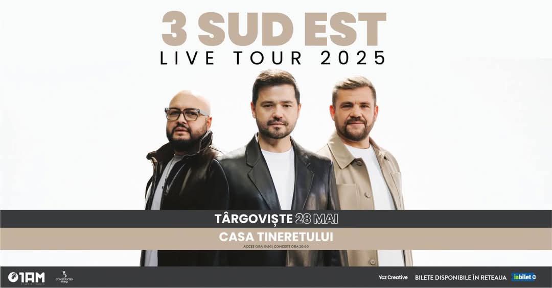 3 Sud Est aduce emoție și nostalgie la Târgoviște : Concert special astăzi, 28 mai, la Casa Sindicatelor