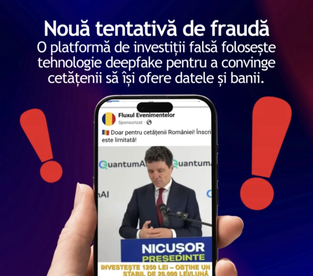 Atenție la o nouă metodă de fraudă online cu deepfake!