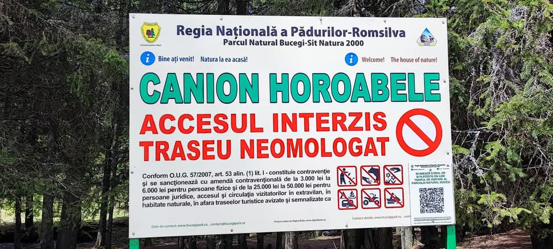 Canionul Horoabelor, zonă interzisă turiștilor: Amenzi uriașe pentru cei care încalcă regulile