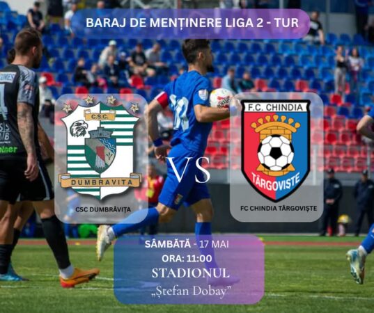 Chindia Târgoviște luptă pentru menținerea în Liga 2: Urmează barajul cu CSC Dumbrăvița Chindia Târgoviște luptă pentru menținerea în Liga 2: Urmează barajul cu CSC Dumbrăvița