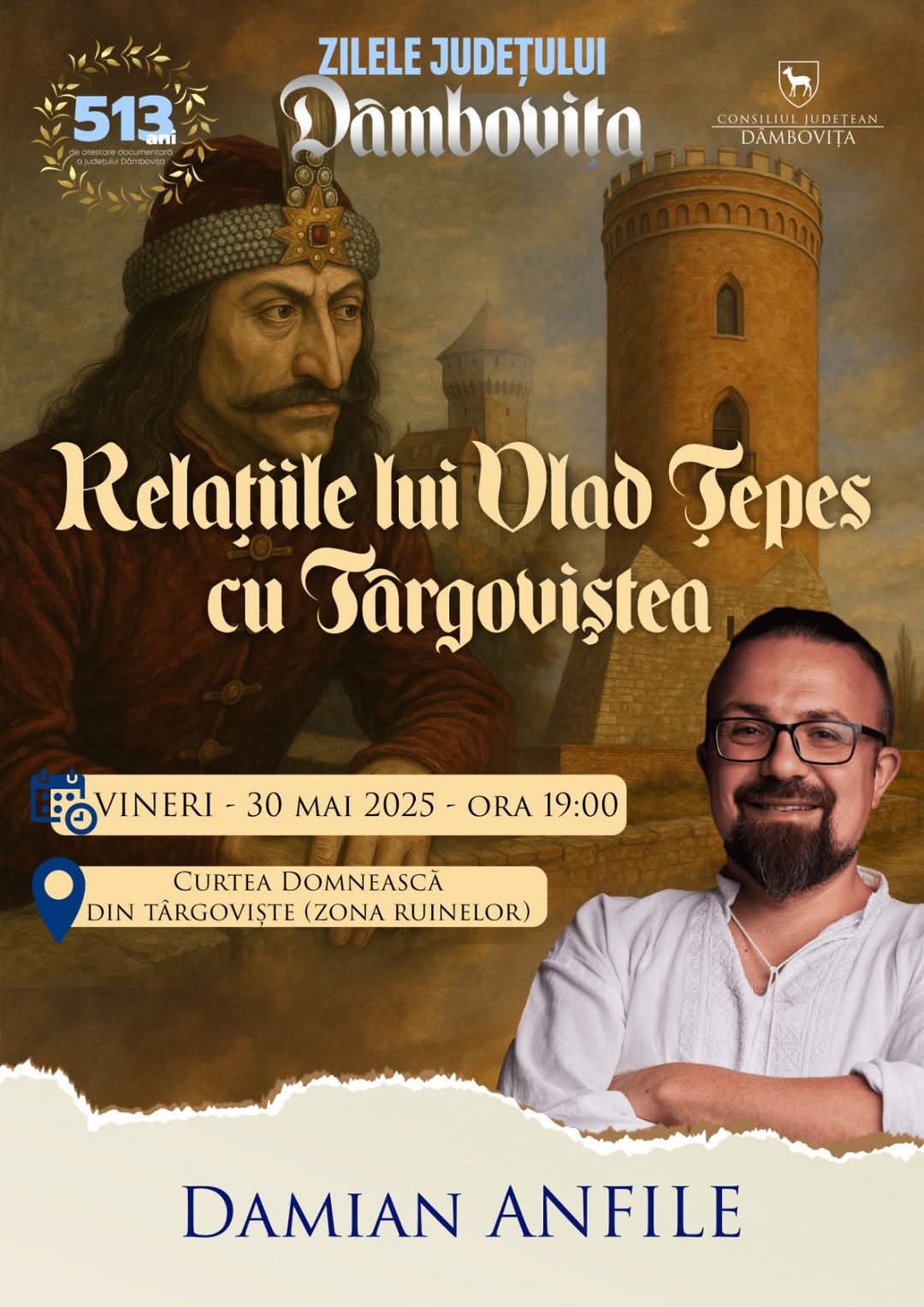 Curtea Domnească din Târgoviște: Istorie și spectacol sub clar de lună, 30 mai 2025
