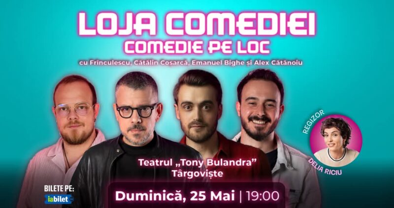 Târgoviște va fi pe 25 mai, gazda unui eveniment care promite să aducă buna dispoziție în prim-plan: spectacolul de improvizație „Loja Comediei”, programat de la ora 19:00, la Teatrul Tony Bulandra.