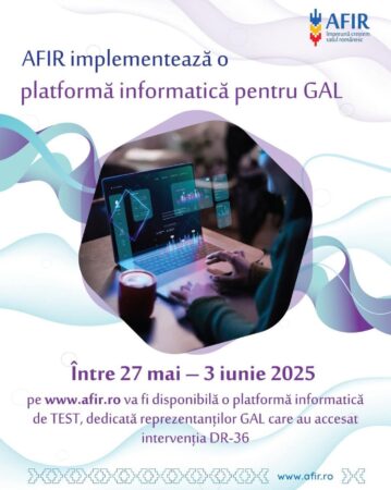 Politica digitalizării: AFIR lansează o nouă platformă digitală pentru Grupurile de Acțiune Locală (GAL), în sprijinul implementării LEADER 2023–2027 Politica digitalizării: AFIR lansează o nouă platformă digitală pentru Grupurile de Acțiune Locală (GAL), în sprijinul implementării LEADER 2023–2027