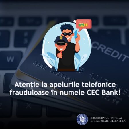 Atenție la apelurile telefonice frauduloase în numele CEC Bank Atenție la apelurile telefonice frauduloase în numele CEC Bank