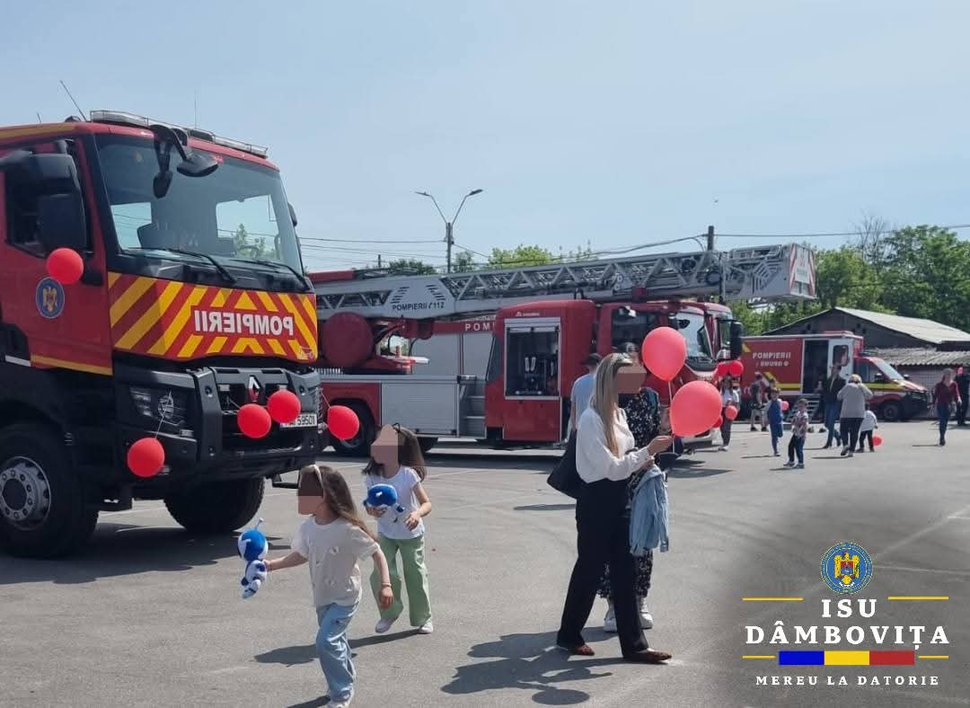 Copilărie în pas de salvator:Pompierii din Dâmbovița au fost gazde perfecte de Ziua Copilului