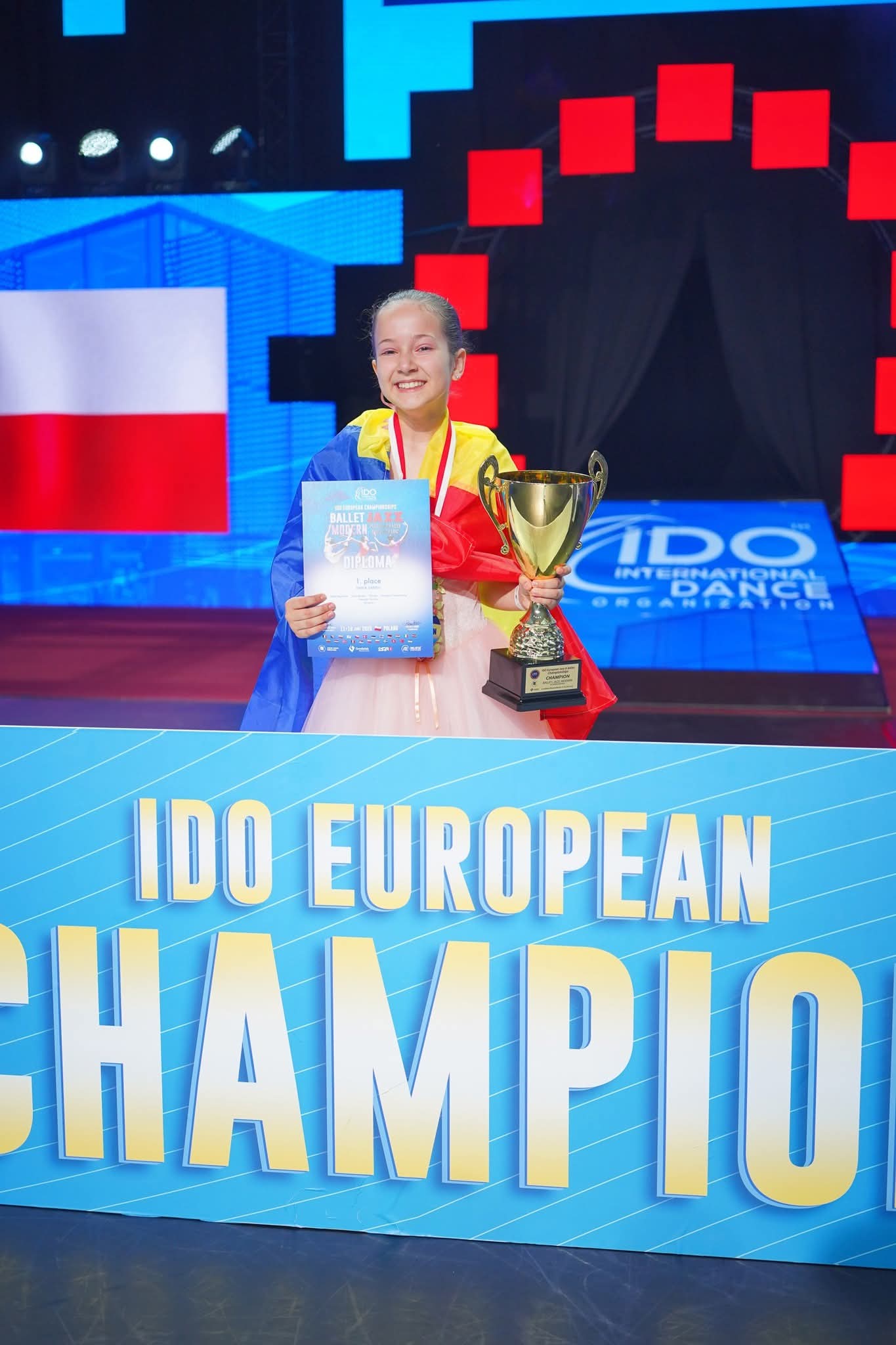 Daria Sandu din Răcari , a strălucit în Europa: Medalia de aur la Campionatul European de Balet