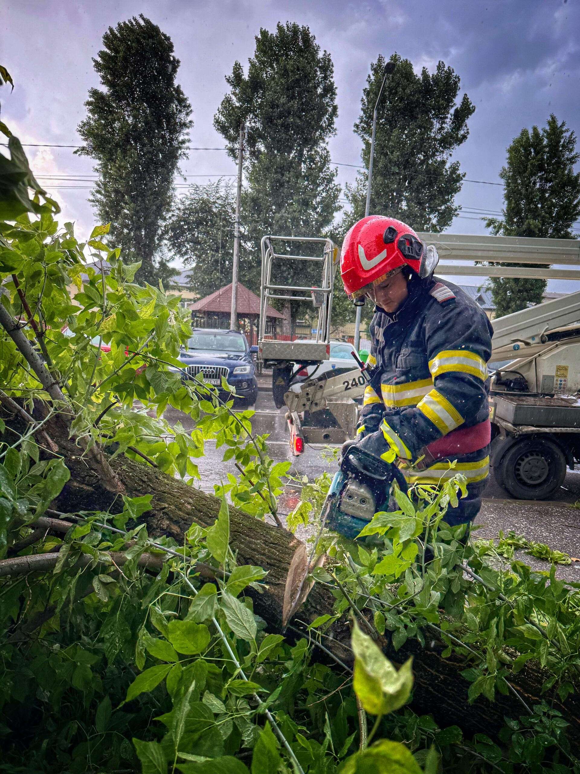 FURIA NATURII: Pompierii dâmbovițeni în acțiune pentru siguranța comunității în urma CODURILOR PORTOCALIU și ROȘU p