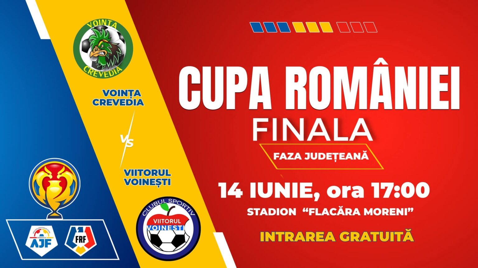 Finală de vis în Cupa României – Dâmbovița: Voința Crevedia și Viitorul Voinești se luptă pentru trofeu Finală de vis în Cupa României – Dâmbovița: Voința Crevedia și Viitorul Voinești se luptă pentru trofeu