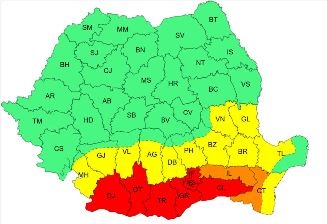 COD ROȘU DE CANICULĂ: Toata țara  fierbe, temperaturi de 41°C!