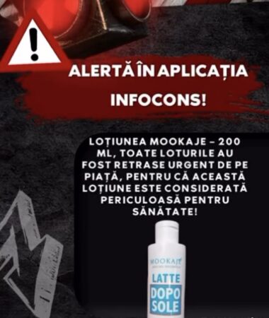 ALERTĂ SANITARĂ: Loțiunea după soare Mookaje retrasă de pe piață pentru risc chimic major