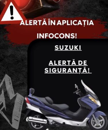  Avertizare InfoCons: Risc crescut de incendiu la anumite modele de motociclete Suzuki