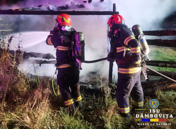 Incendiu de proporții la o anexă gospodărească din Târgoviște 