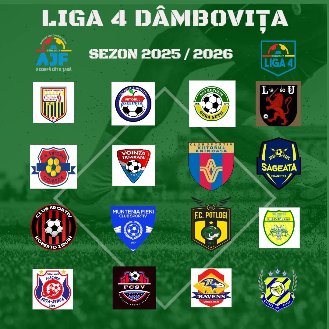 Liga 4 Dâmbovița, sezonul 2025-2026: 16 echipe pot lua startul în noul campionat