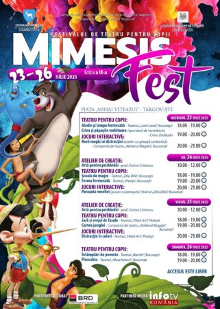 Magia teatrului pentru copii revine la Târgoviște: „Mimesis Fest”, între 23 și 26 iulie, în Piața Mihai Viteazul