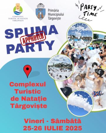 Valuri de distracție la Târgoviște:  Spuma Party revine în forță la Complexul Turistic de Natație 
