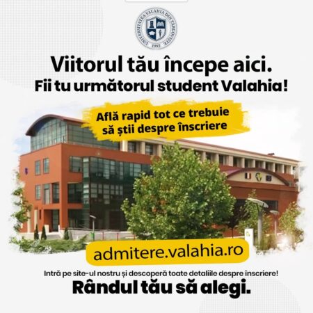 Universitatea „Valahia” din Târgoviște a dat startul înscrierilor la master în perioada 14 iulie-17 septembrie Universitatea „Valahia” din Târgoviște a dat startul înscrierilor la master în perioada 14 iulie-17 septembrie