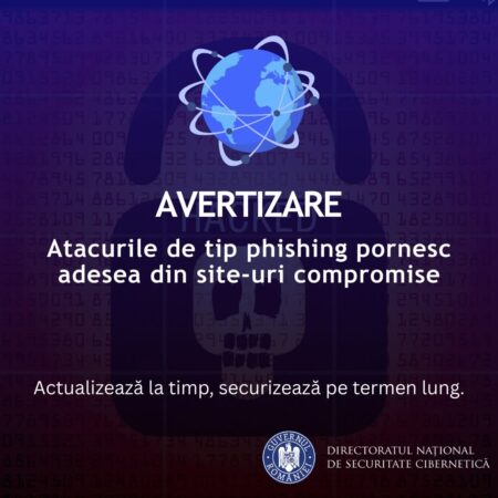 ALERTĂ DNSC: Atacatorii cibernetici folosesc site-uri legitime pentru campanii de phishing