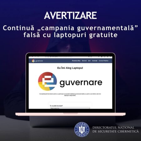 Atenție! Continuă „campania guvernamentală” falsă cu laptopuri gratuite