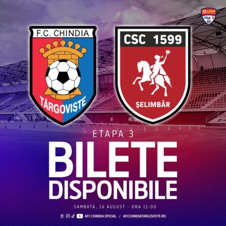 Chindia Târgoviște are nevoie de suporterii săi, joacă acasă cu Șelimbăr