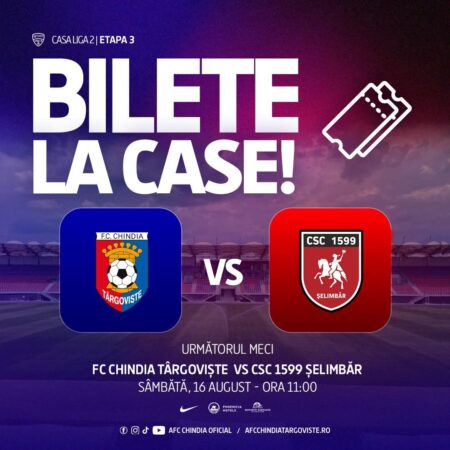 Chindia Târgoviște – CSC Șelimbăr: Meci de foc în Liga 2 pe Stadionul "Eugen Popescu"