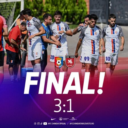 Chindia Târgoviște a spart gheața: 3-1 cu CSC Șelimbăr