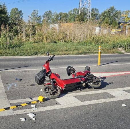 Accident grav pe DN 71 la Viforâta: Biciclist rănit și transportat de urgență la spital
