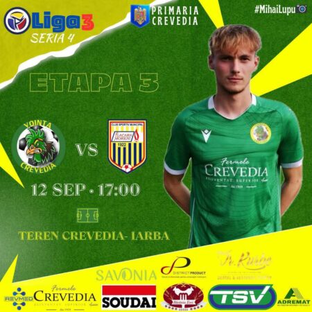 Derby dâmbovițean în Liga 3: Voința Crevedia întâlnește Flacăra Moreni pe Stadionul din Crevedia