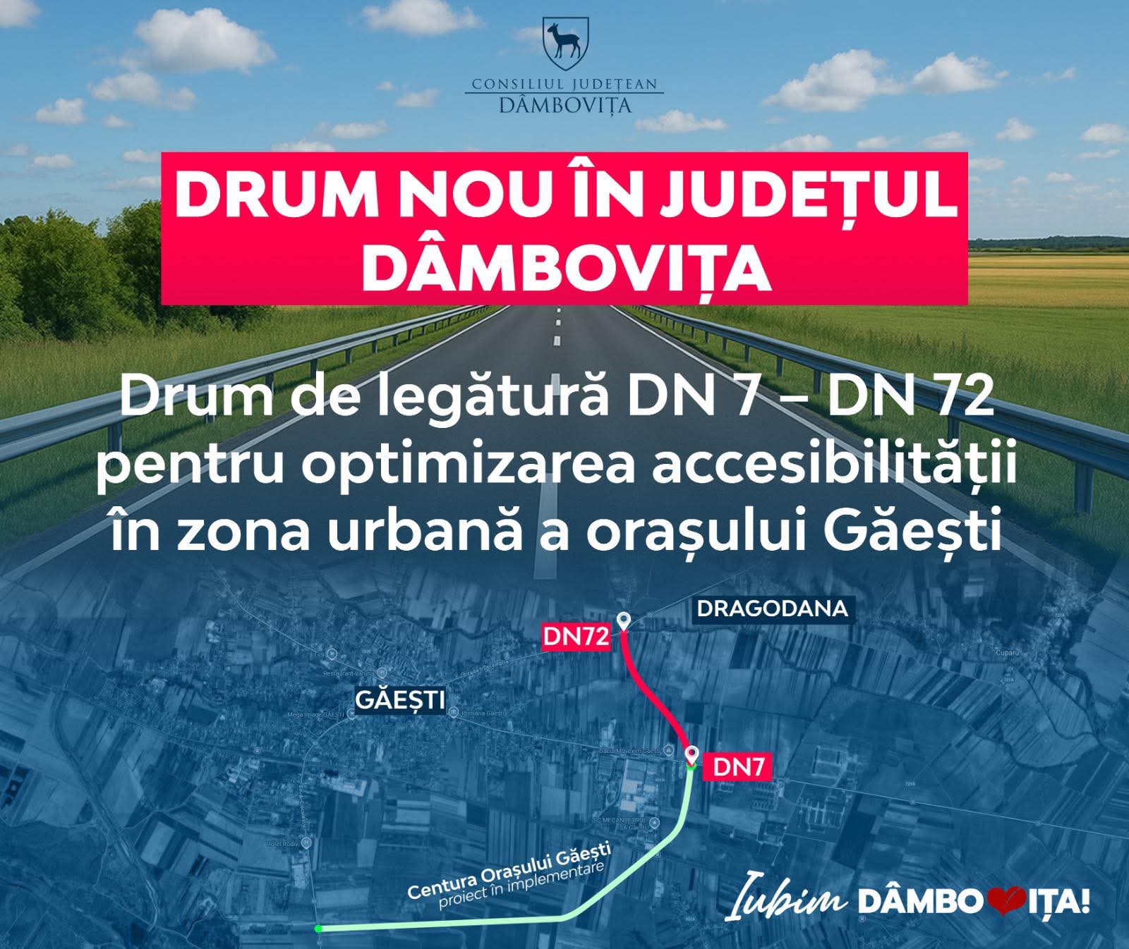 Drum nou în județul Dâmbovița: Legătură între DN7 și DN72, pentru fluidizarea traficului în zona Găești