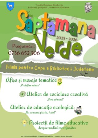 Filiala pentru Copii a Bibliotecii „Ion Heliade Rădulescu” Dâmbovița te invită la Săptămâna Verde!