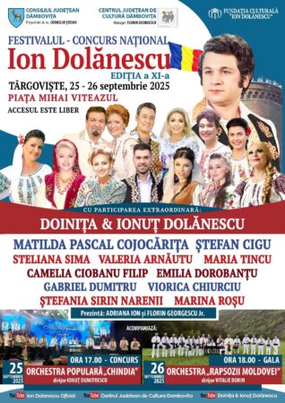 Festivalul–Concurs Național „Ion Dolănescu” revine la Târgoviște: Două zile dedicate muzicii populare și tinerelor talente