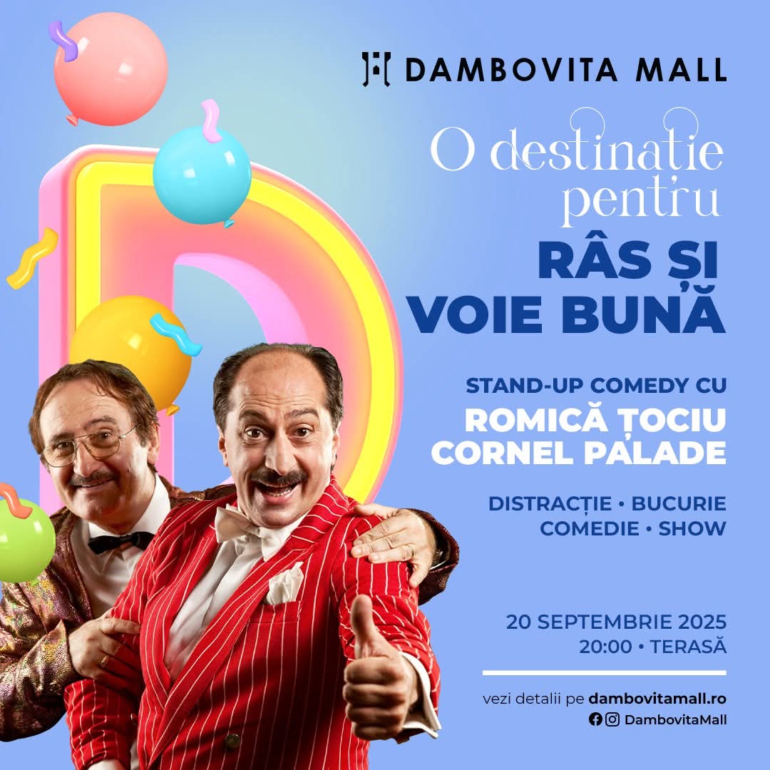 Romică Țociu și Cornel Palade aduc hohote de râs pe terasa Dâmbovița Mall