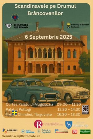 Nu ratați „Scandinavele pe Drumul Brâncovenilor”: Expoziție itinerantă de vehicule istorice între Mogoșoaia, Potlogi și Turnul Chindiei