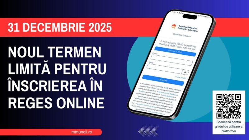 Trecerea la REGES-ONLINE, prelungită până la 31 decembrie 2025: ITM Dâmbovița recomandă înrolarea din timp