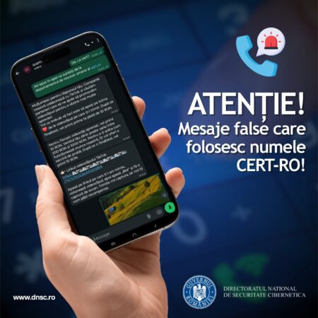 Atenție la mesajele false care circulă pe WhatsApp în numele CERT-RO