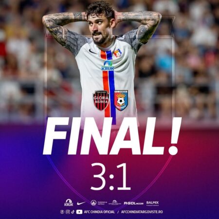 Înfrângere pentru Chindia Târgoviște în deplasare la Bistrița