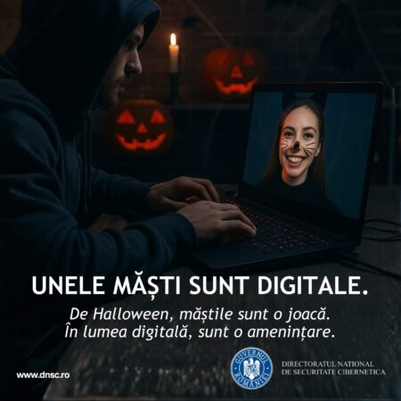 Măști digitale periculoase: DNSC avertizează asupra riscurilor cibernetice de Halloween Măști digitale periculoase: DNSC avertizează asupra riscurilor cibernetice de Halloween