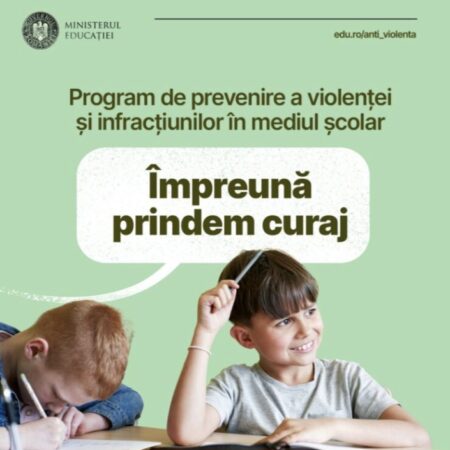 Ministerul Educației și Cercetării continuă Programul „Împreună prindem curaj” pentru prevenirea violenței în școli