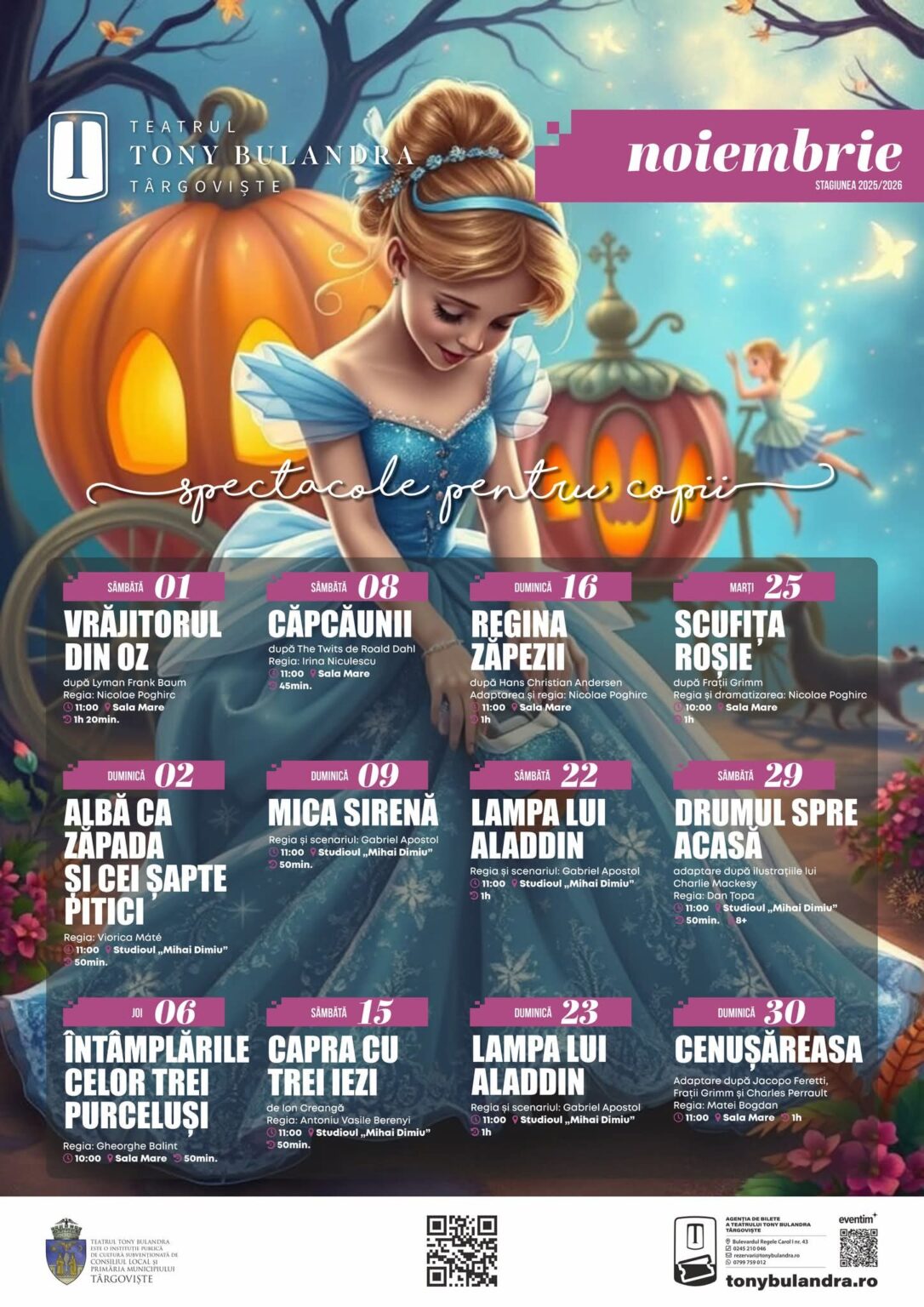 Spectacolele lunii noiembrie 2025 la Teatrul „Tony Bulandra” Târgoviște Spectacolele lunii noiembrie 2025 la Teatrul „Tony Bulandra” Târgoviște