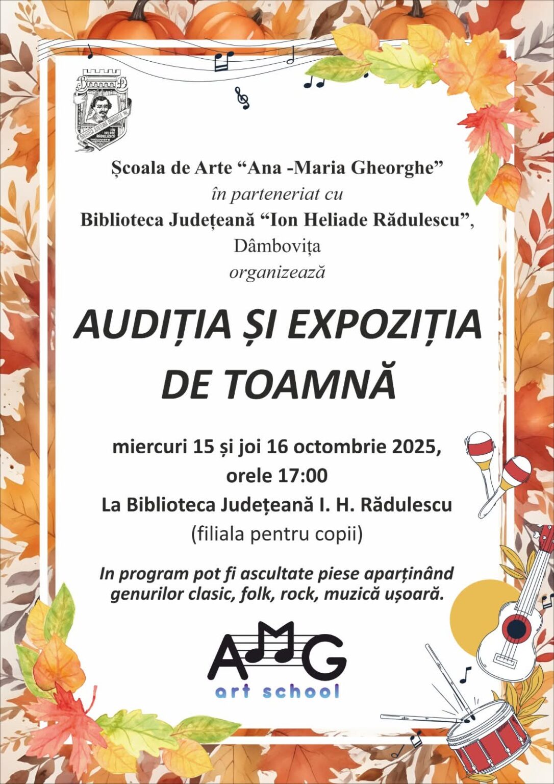 Toamna prinde culoare și sunet la Biblioteca Județeană Dâmbovița