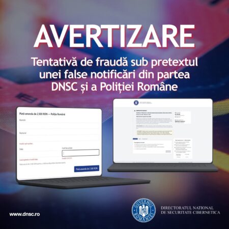 ALERTĂ! Amenzi false în numele Poliției Române, nouă tentativă de fraudă online 