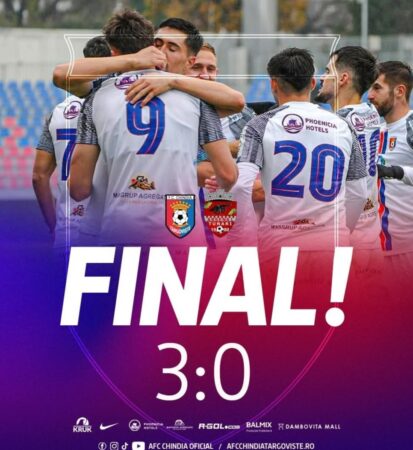 Chindia Târgoviște, victorie fără emoții în fața celor de la CS Tunari: 3-0 pe „Eugen Popescu”