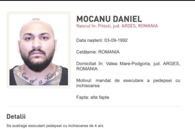 Dani Mocanu dat în urmărire generală după condamnarea de 4 ani cu închisoare pentru tentativă de omor