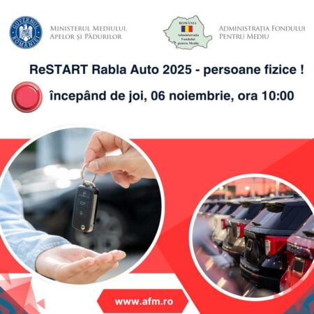 Astăzi, 6 noiembrie 2025, începe înscrierea în Programul Rabla Auto 2025 pentru persoane fizice Astăzi, 6 noiembrie 2025, începe înscrierea în Programul Rabla Auto 2025 pentru persoane fizice