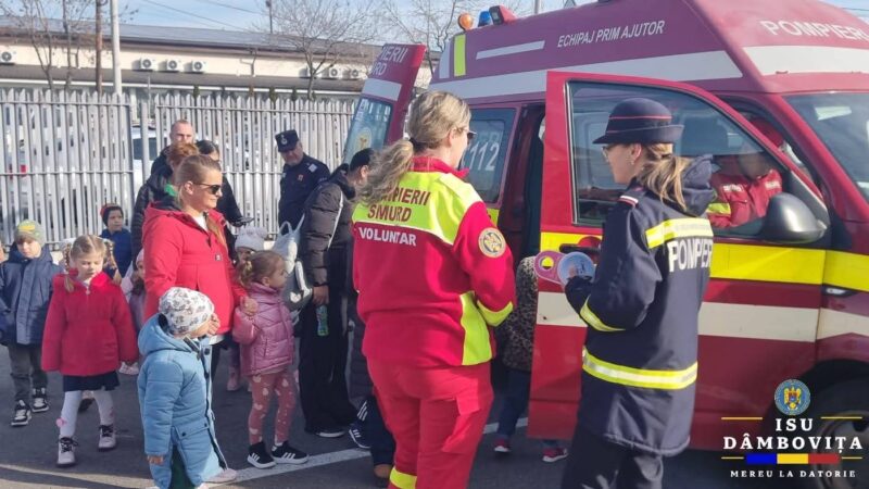 Preșcolarii de la Grădinița „Smaranda Gheorghiu” au vizitat Detașamentul de Pompieri Târgoviște