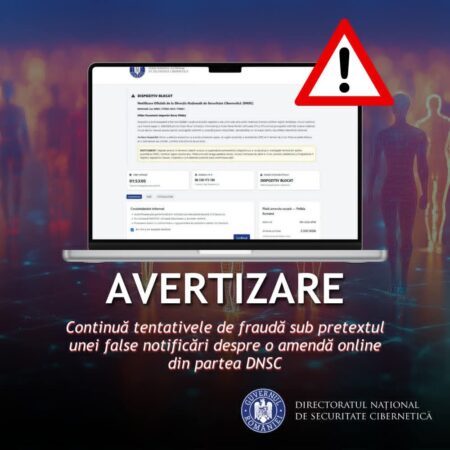 Tentative de fraudă online sub numele DNSC:  Utilizatorii, vizați prin notificări false care cer plata unor „amenzi”